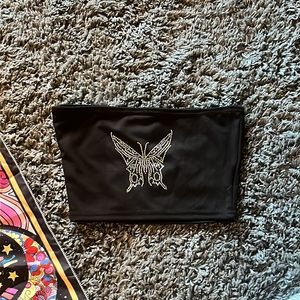 butterfly rhinestone tube top💗 make offers!